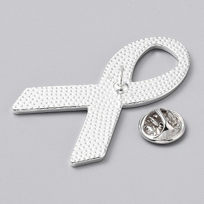 October Breast Cancer Pink Awareness Ribbon Enamel Pins JEWB-WH0010-63P-02-1