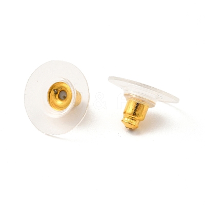 Brass Bullet Clutch Earring Backs KK-I057-G-1