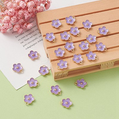 Light Gold Plated Alloy Enamel Pendants ENAM-YW0002-20D-1