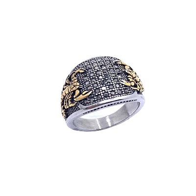 Scorpion Pattern 304 Stainless Steel Micro Pave Cubic Zirconia Finger Rings for Men FS-WG5AE2F-09-1