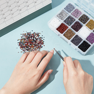 300G 15 Style Glass Seed Beads SEED-NB0001-38-1