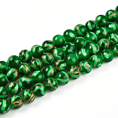Baking Paint Glass Beads Strands DGLA-N010-10mm-04-1