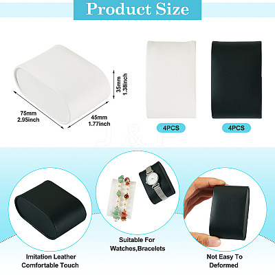 8Pcs 2 Colors Imitation Leather Watch Display Pillows ODIS-TA0001-05-1