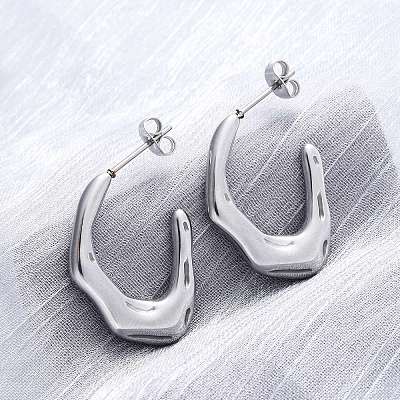304 Stainless Steel Stud Earrings EJEW-B108-18P-1