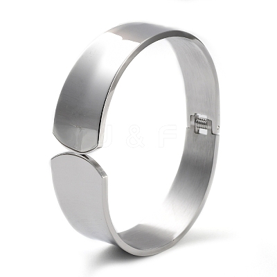 Non-Tarnish 304 Stainless Steel Wide Cuff Bangles BJEW-G689-02P-1