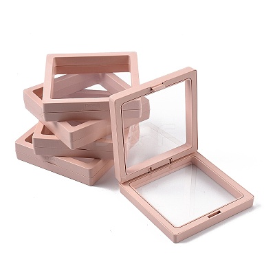 5Pcs Square Transparent PE Thin Film Suspension Jewelry Display Box CON-FS0001-19A-1