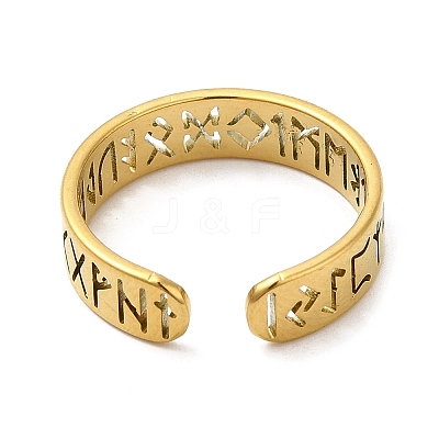 304 Stainless Steel Open Cuff Rings RJEW-K245-57G-1