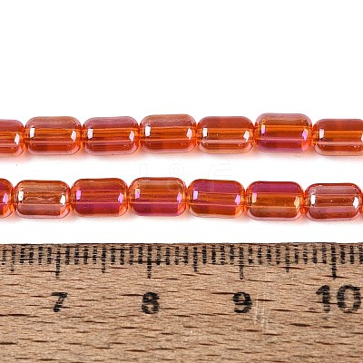 Electroplate Transparent Glass Beads Strands EGLA-Q132-03A-A04-1