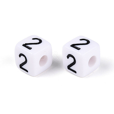 Opaque Acrylic European Large Hole Beads SACR-N020-01B-03-1