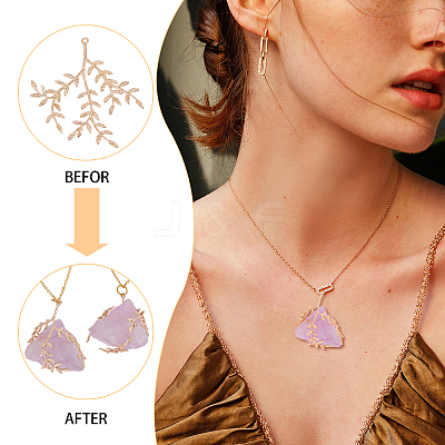8Pcs Brass Leaf Pendants KK-CA0002-79-1