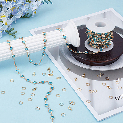 DIY Brass Rhinestone Jewelry Sets Making Kits DIY-OC0014-15C-1