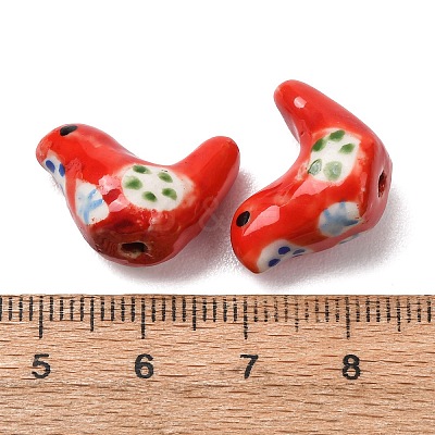 Handmade Printed Porcelain Beads PORC-F005-04B-1-1