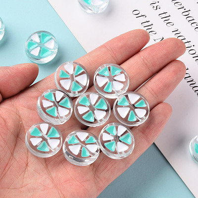 Transparent Enamel Acrylic Beads TACR-S155-005B-1