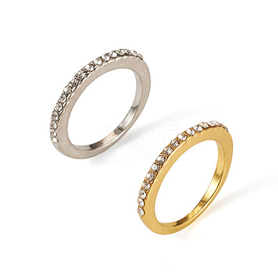 2Pcs 2 Colors Alloy with Crystal Rhinestone Finger Rings RJEW-TADJ0001-01E-1