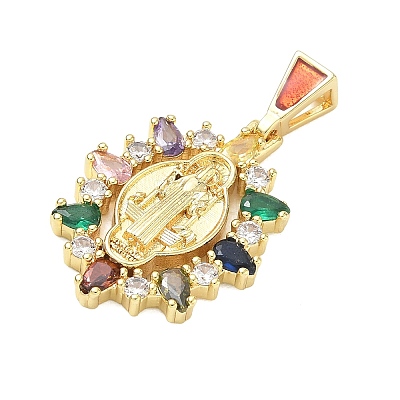 Religion Brass Pave Cubic Zirconia Pendants CU-CBA83A6-01C-G-1