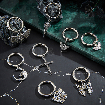 16Pcs 8 Style Cross/Butterfly/Moon Alloy Shoe Decoration HJEW-AB00624-1