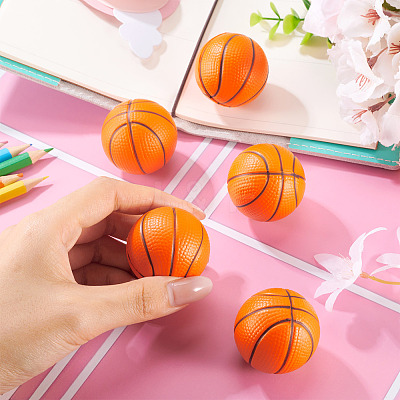 5Pcs PU Leather Mini Imitation Basketball for Doll Decorations AJEW-TA0002-47-1