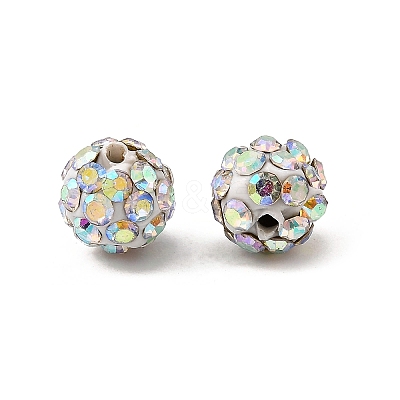 Polymer Clay Rhinestone Beads RB-H284-6MM-Half-RB-1