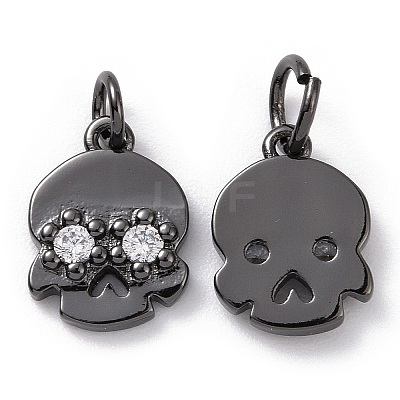 Brass Micro Pave Cubic Zirconia Charms ZIRC-F083-012B-RS-1