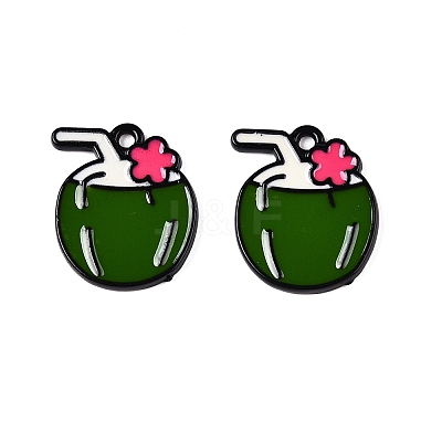 Spray Painted Alloy Enamel Pendants ENAM-T020-23-RS-1