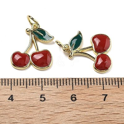 Brass Enamel Pendants KK-U060-30G-1