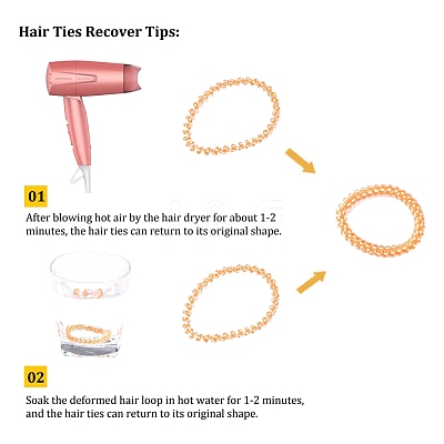 Plastic Telephone Cord Elastic Hair Ties X-OHAR-Q044-21-1