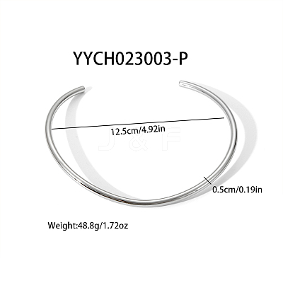 Simple 304 Stainless Steel Round Cuff Choker Necklaces Fashion Jewelry for Women RC6869-6-1