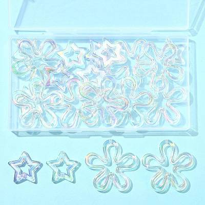 20Pcs 2 Styles Plated UV Acrylic Beads TACR-FS0001-61-1