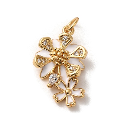 Brass Micro Pave Cubic Zirconia Pendants KK-K358-01C-G-1