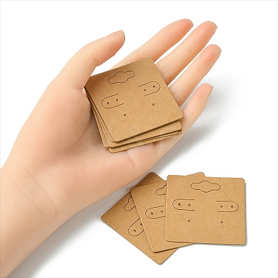 Kraft Paper Earring Display Cards with Hanging Hole EDIS-YW0001-04-1