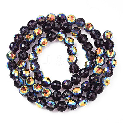 Transparent Electroplate Glass Beads Strands EGLA-N012-001-B07-1