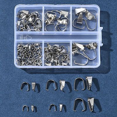 189Pcs 201 Stainless Steel Snap on Bails STAS-FS0001-73-1