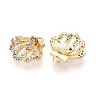 Brass Micro Pave Cubic Zirconia Charms X-KK-N261-102G-1
