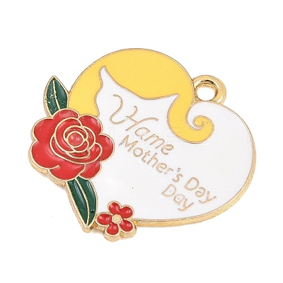 Mother's Day Alloy Enamel Pendants FIND-E054-04B-1