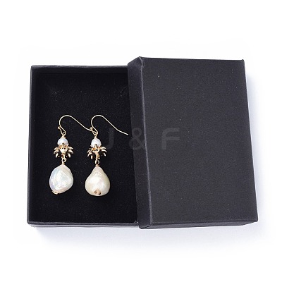 Freshwater Pearl Dangle Earrings EJEW-JE03310-1