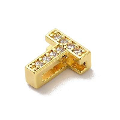 Brass Micro Pave Cubic Zirconia Beads KK-H487-25G-20-1