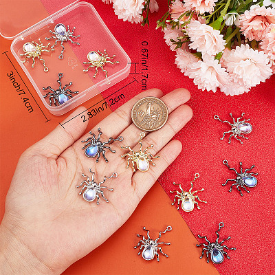 18Pcs 3 Colors Halloween Rack Plating Alloy Pendants FIND-SC0004-23-1