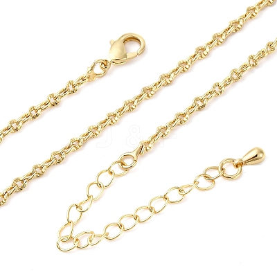 Brass Textured Twisted Chain Necklaces MAK-L045-05G-1