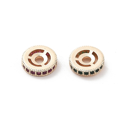 Brass Micro Pave Cubic Zirconia Beads KK-R216-10C-KCG-1