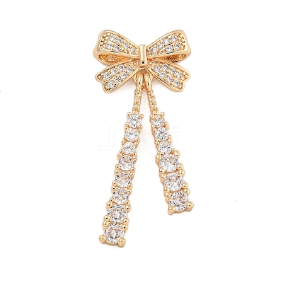 Rack Plating Brass Micro Pave Cubic Zirconia Pendants KK-F876-28KCG-1