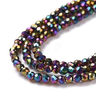 Electroplate Glass Beads Strands GLAA-H021-01A-FP13-1