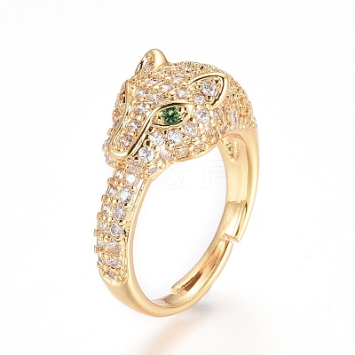 Adjustable Brass Finger Rings RJEW-G096-34G-1