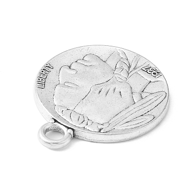 Tibetan Style Alloy Coin Pendants LS-TIBEP-GC001-AS-RS-1