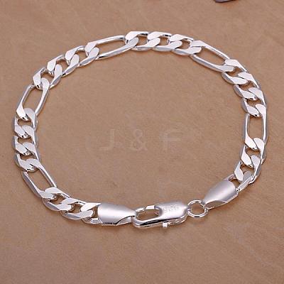 Unisex Brass Figaro Chain Bracelets BJEW-BB12563-1
