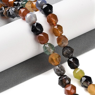 Natural Multi-Color Agate Beads Strands G-NH0021-A18-01-1