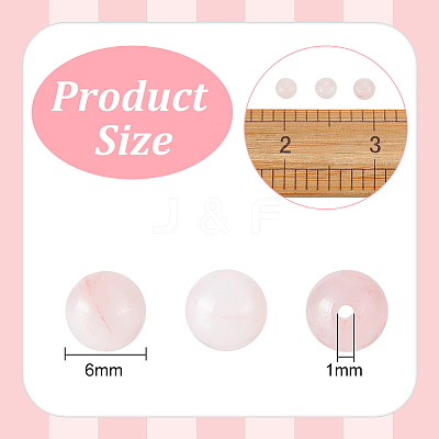 Natural Rose Quartz Beads Strands G-OC0001-02-6mm-1