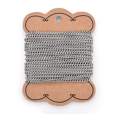 Tarnish Resistant 201 Stainless Steel Curb Chains CHS-L017-22B-1