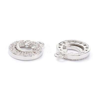 Rack Plating Brass Micro Pave Cubic Zirconia Charms ZIRC-C026-10P-1