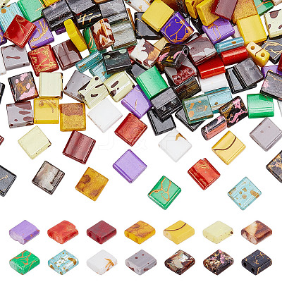 140Pcs 14 Colors 2-Hole Glass Seed Beads SEED-ME0001-07-1