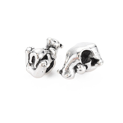 Rack Plating Alloy European Beads MPDL-N039-145AS-1